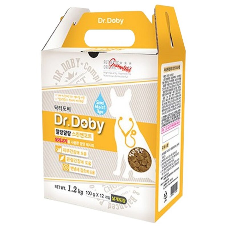 닥터도비 애견 말랑말랑 스킨앤코트 사료 오리고기, 1.2kg, 1개