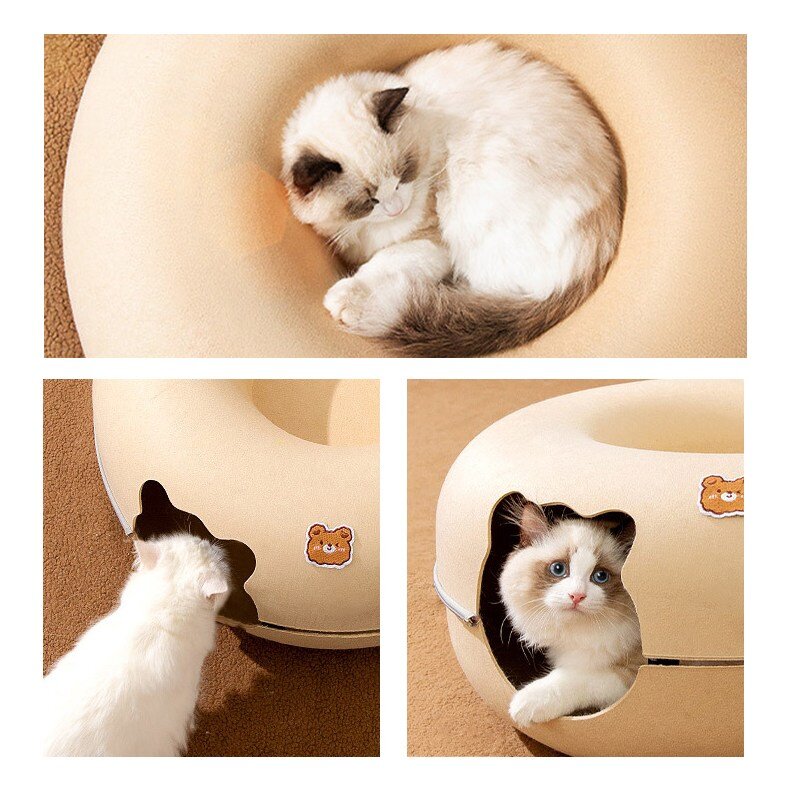 Garrl 고양이 숨숨집 하우스 더블 터널 동굴집, 1개