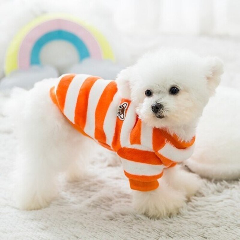 강아지 고양이 옷 따듯한 극세사 부드러운 기모 티셔츠 실내복 수면옷, 블루, 1개