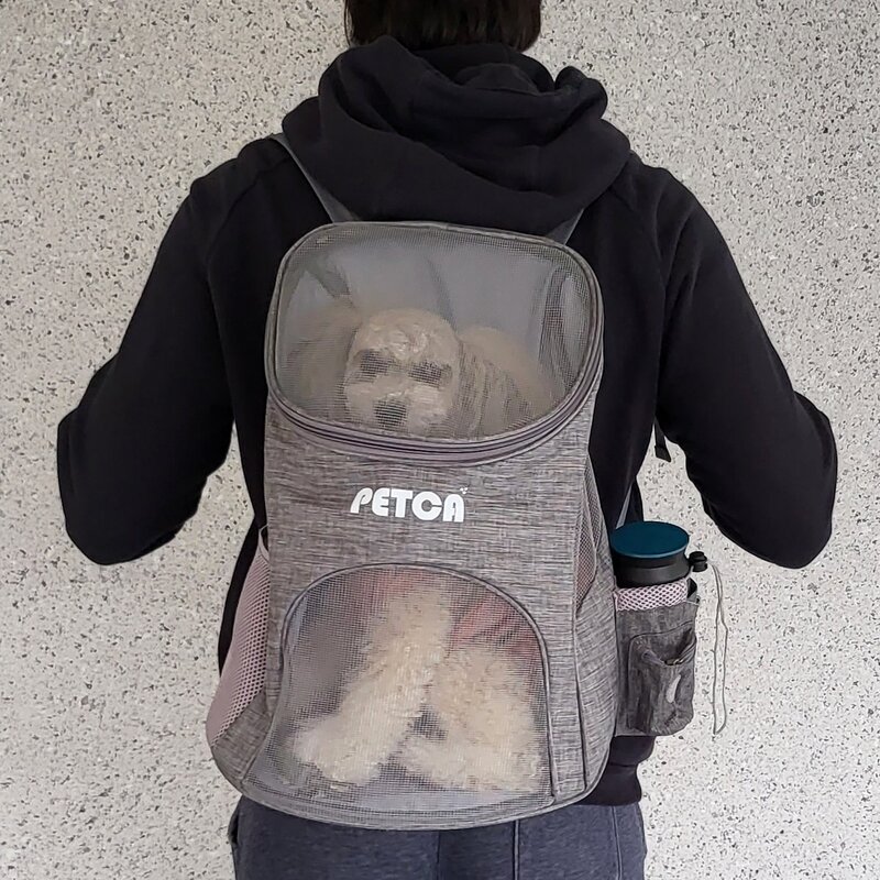 펫카 반려견 강아지 백팩 이동가방, 그레이, 1개