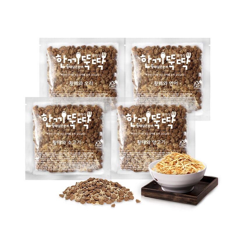 한끼뚝딱 클래식 강아지사료 샘플 50gx4개 4종, 오리, 50g, 4개
