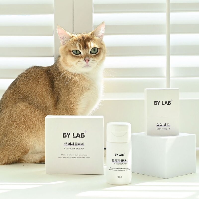 바이랩 캣피지클리너 고양이 턱드름 제거 블랙헤드 여드름 관리 티슈 세정제, 100ml, 1개