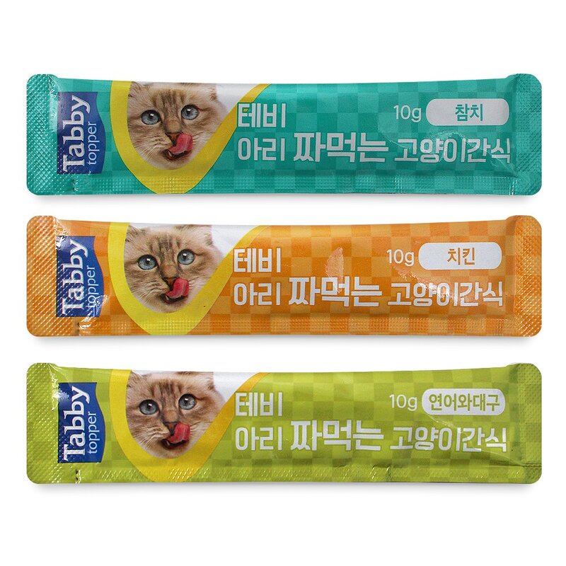 테비 아리 짜먹는 고양이 간식 10g X 120개 3종, 블루(참치와새우+연어와치킨+연어와대구)
