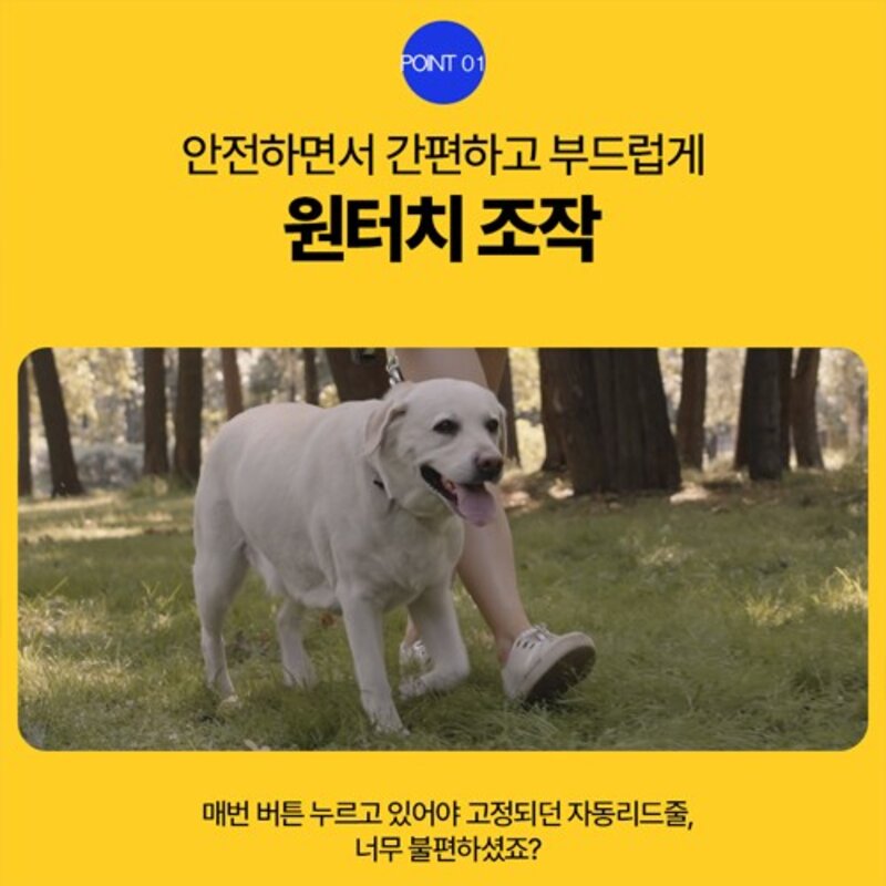페키움 자동리드줄 강아지 산책줄 목줄, 페키움 화이트 블랙, 1개