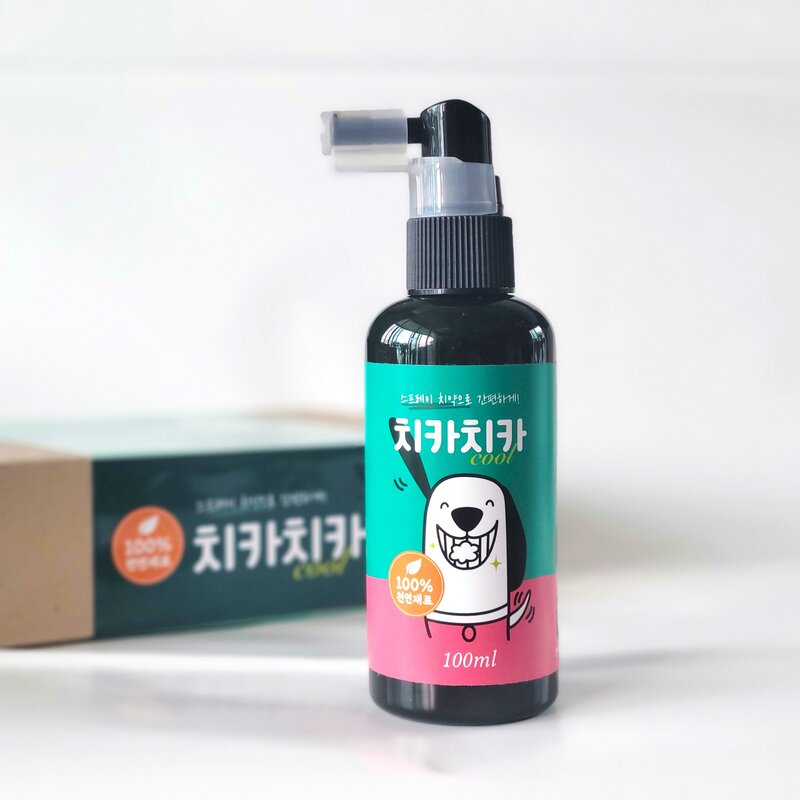 치카치카쿨 100ml * 1개. 강아지 고양이 뿌리는 치약 잇몸건강특화 충치예방 강아지입냄새 손쉬운 치아관리, 1개