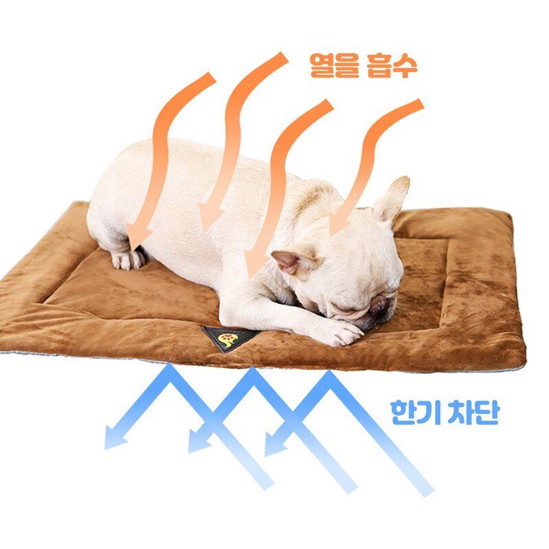 [아띠꼴로] 강아지 발열매트 고양이 온열 보온 겨울 매트 방석, 매트그레이, 1개