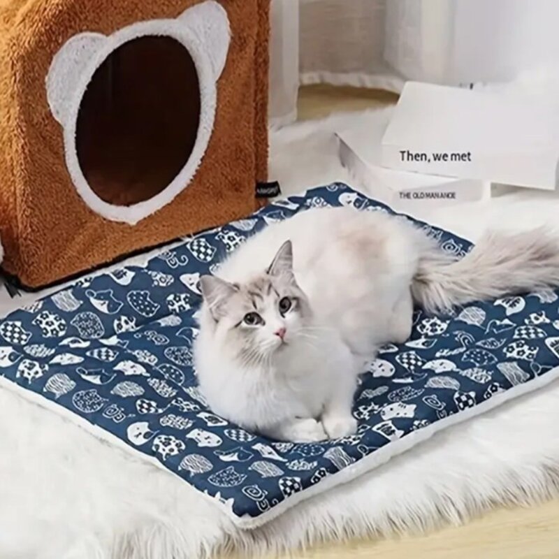 마일로앤코코 플란넬 극세사 꿀잠 방석 강아지 고양이 겨울 대형 쿠션 담요 켄넬 중형 마약방석 블랭킷 이불 침대 침구 매트, 아이보리앤베어, 1개