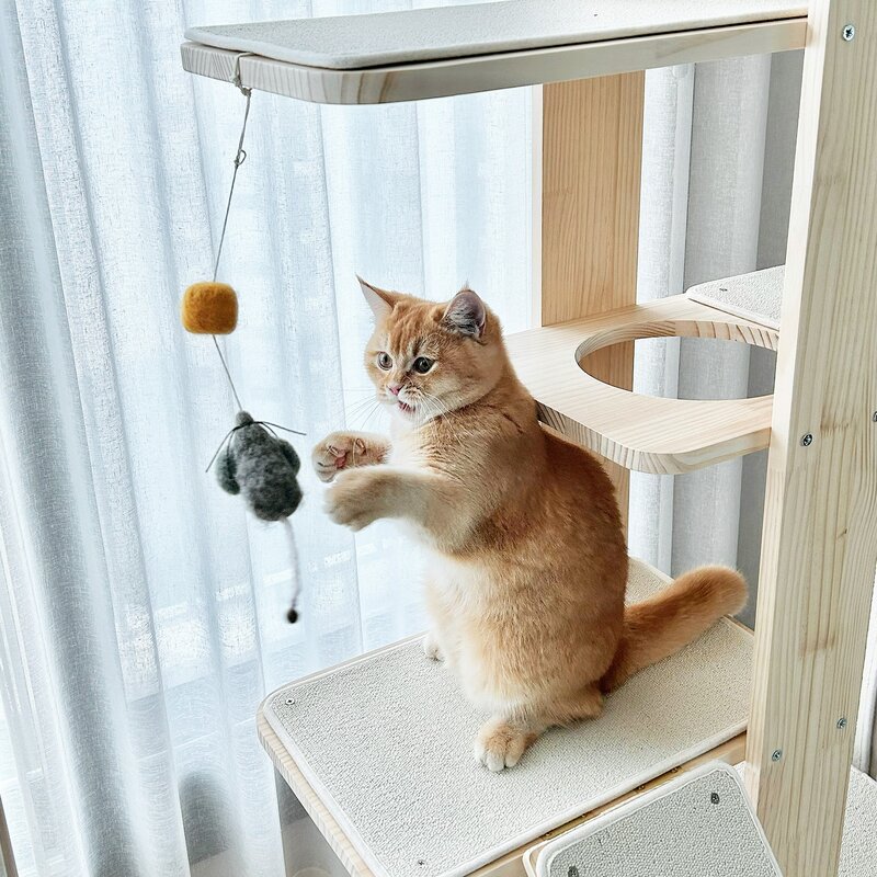 더따슴 국내제작 고양이 캣타워 아방가르드T 옵션없는 스크래쳐 포함, 크림, 1개