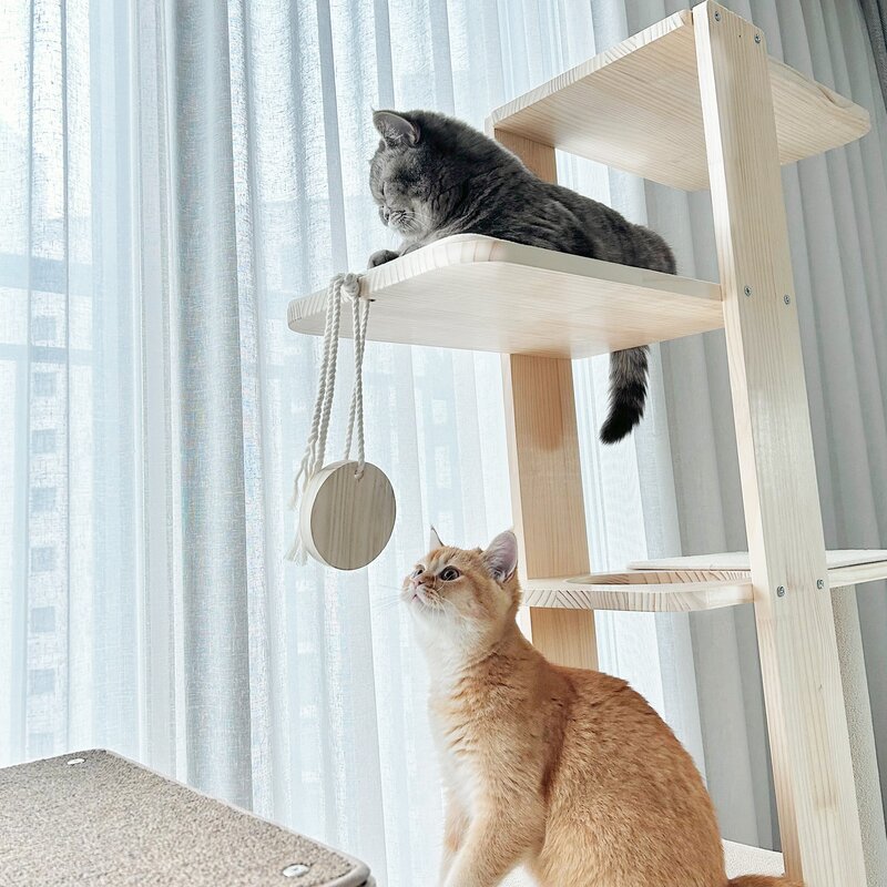 더따슴 국내제작 고양이 캣타워 아방가르드T 옵션없는 스크래쳐 포함, 크림, 1개
