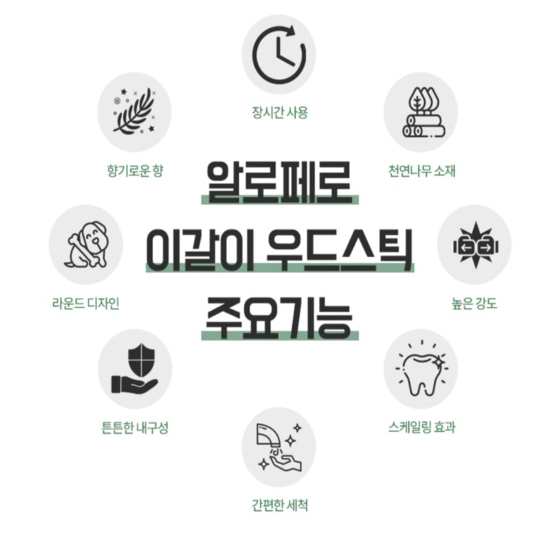 알로페로 강아지 프리미엄 이갈이 우드스틱 장난감 뿔모양+뼈다귀모양, 1세트