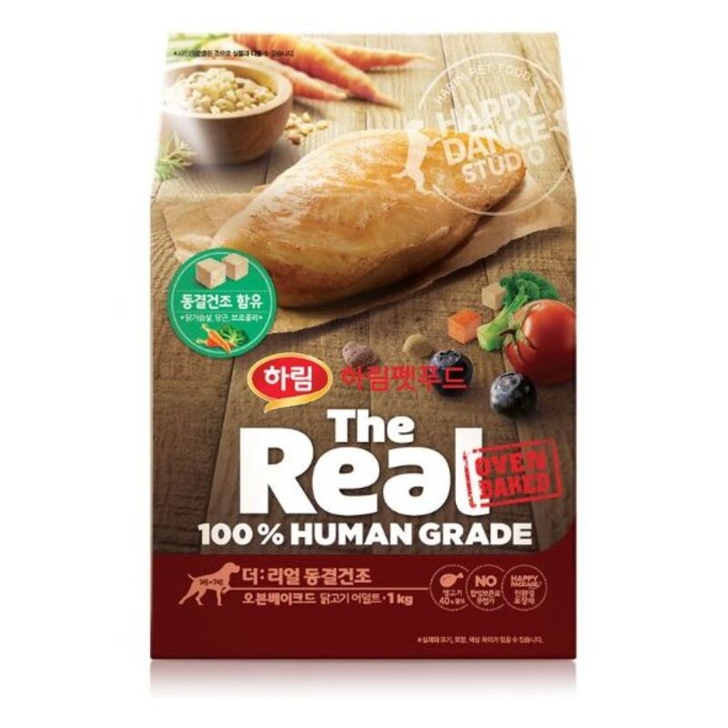 하림펫푸드 어덜트용 더 리얼 오븐베이크드 닭고기 건조생식사료, 1개, 1kg, 닭