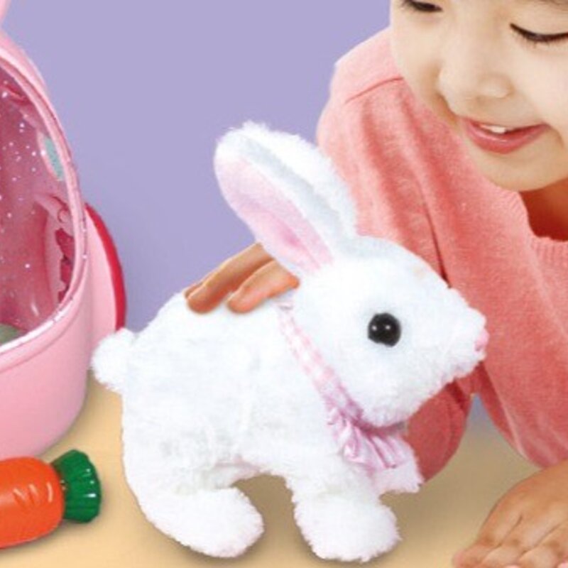 리얼펫 가방에 쏘옥 깡총 아기 토끼 작동인형, 24cm, 1개