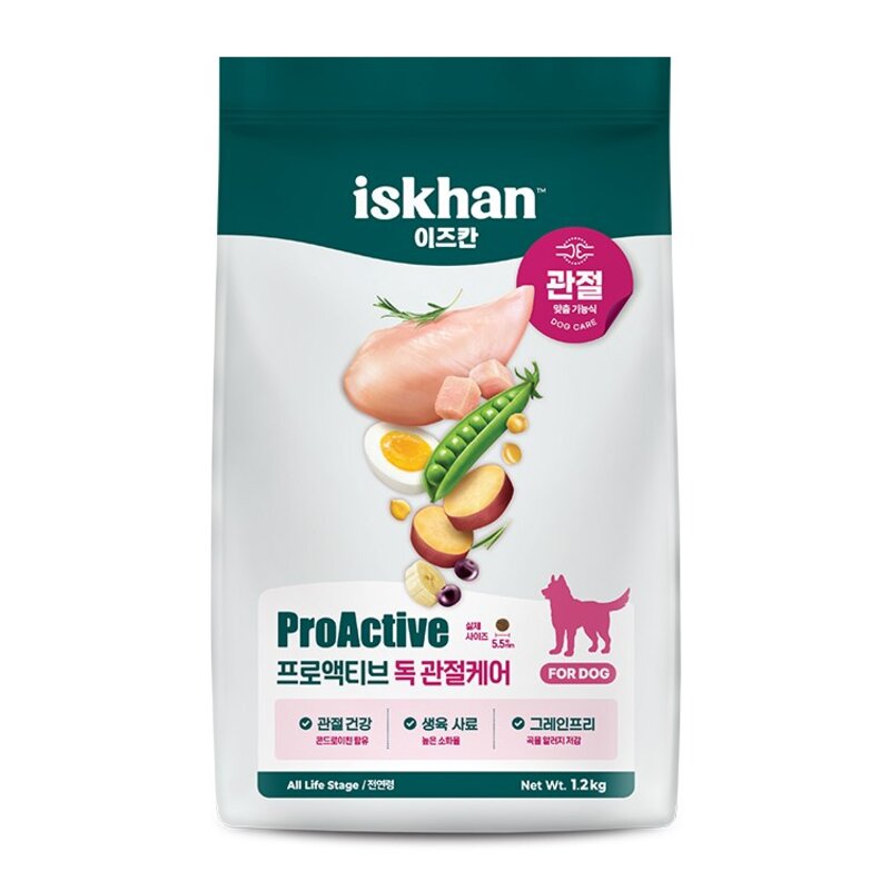이즈칸 독 프로액티브 관절 강아지 사료, 1개, 1.2kg, 닭