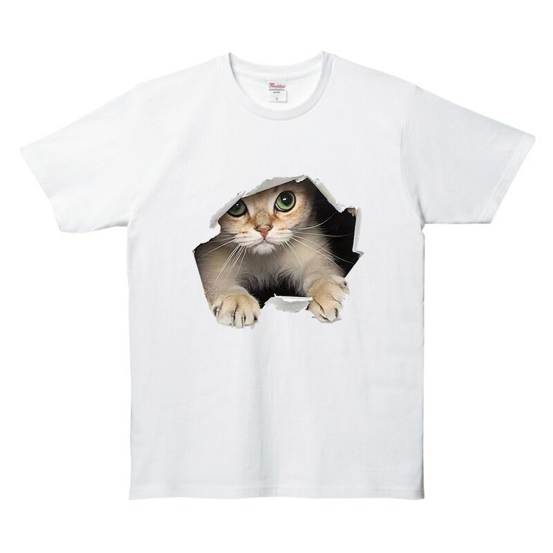 M/L/XL 남녀공용 고양이 반팔티 커플티 빅사이즈 우정티 반티 과티 단체티 남성복 여성복 티셔츠