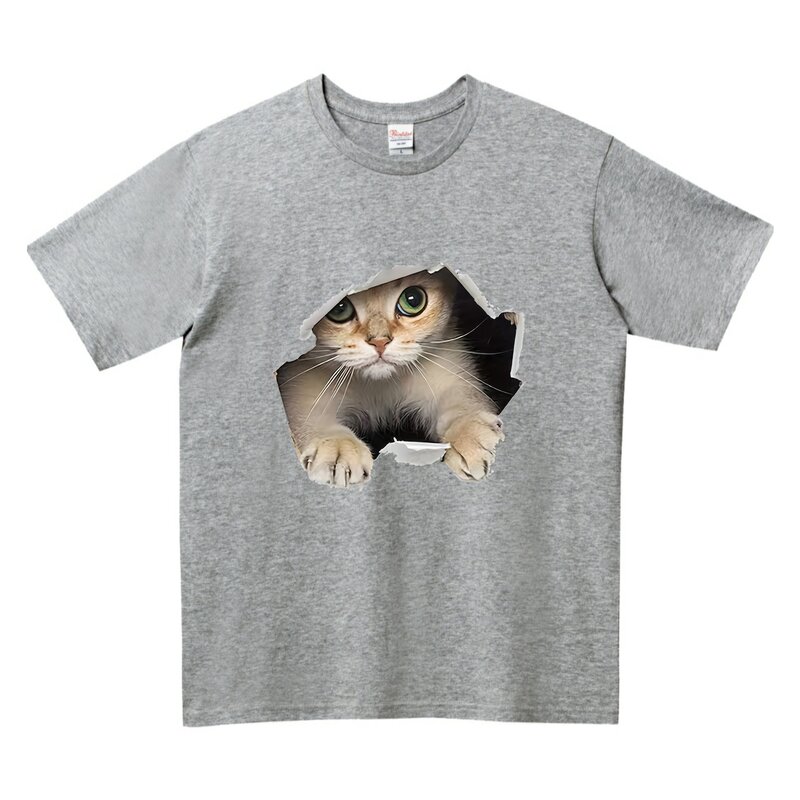 M/L/XL 남녀공용 고양이 반팔티 커플티 빅사이즈 우정티 반티 과티 단체티 남성복 여성복 티셔츠