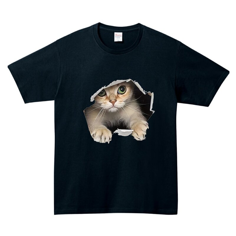 M/L/XL 남녀공용 고양이 반팔티 커플티 빅사이즈 우정티 반티 과티 단체티 남성복 여성복 티셔츠