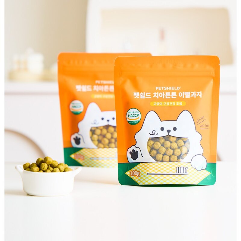 펫쉴드 고양이 덴탈 치아튼튼 이빨과자 치석 입냄새 제거, 1팩, 100g