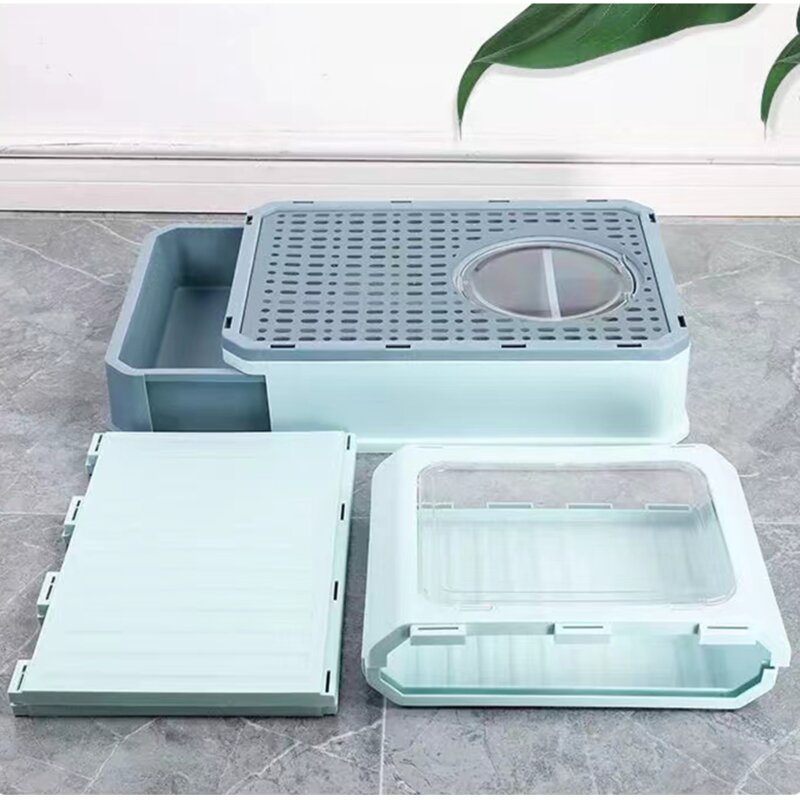 완전 밀폐된 초대형 서랍형 고양이 화장실 애견 화장실, 녹색, 1개
