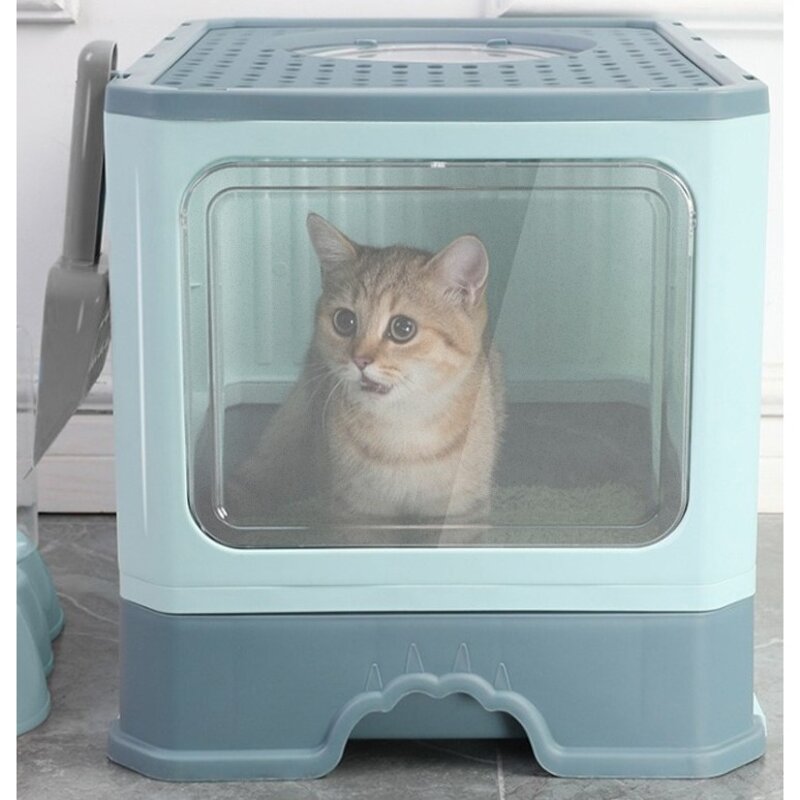 완전 밀폐된 초대형 서랍형 고양이 화장실 애견 화장실, 녹색, 1개
