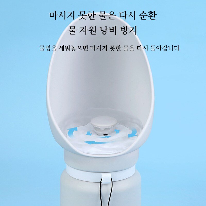 ZOZOFO 반려동물 물병 휴대용 접이식 댕댕펫 급수기 강아지 고양이 실리콘 캡슐물병, 1개, 접이식-화이트550ML