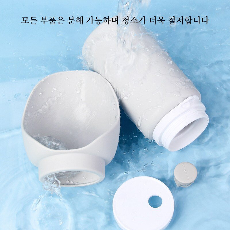 ZOZOFO 반려동물 물병 휴대용 접이식 댕댕펫 급수기 강아지 고양이 실리콘 캡슐물병, 1개, 접이식-화이트550ML