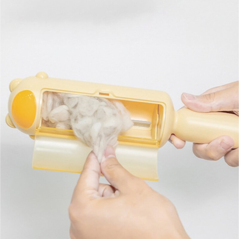코이노리 강아지 고양이 먼지 털 제거 휴대용 반영구 돌돌이 털청소기, 1개, 옐로우