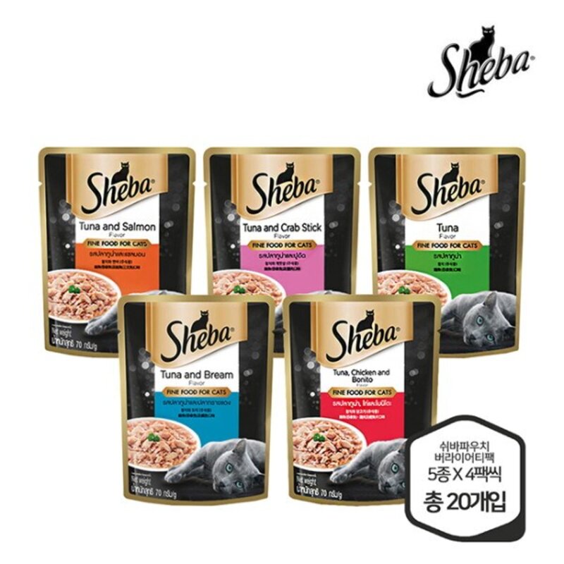 와와펫 쉬바파우치 5가지맛, 10개, 70g