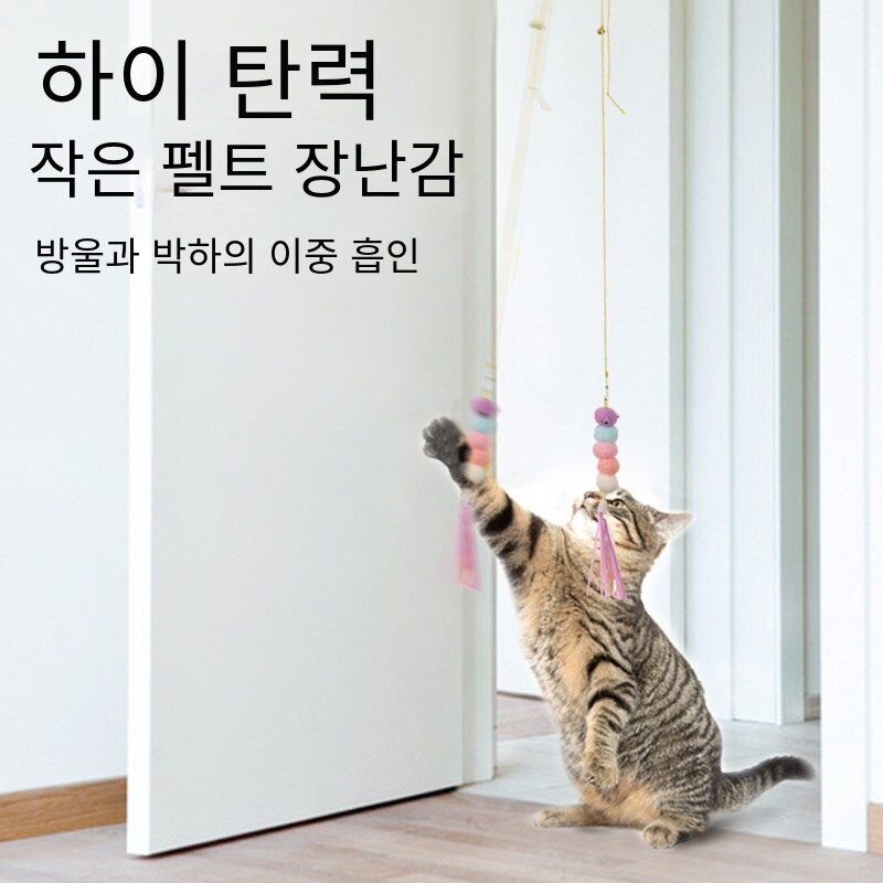 열매 이갈이 치석제거 고양이 이갈이 장난감 3개+혼자서도 잘 노는 셀프 낚시 고양이 장난감, 1개, 치아갈이완구 3개+고양이스틱 3개
