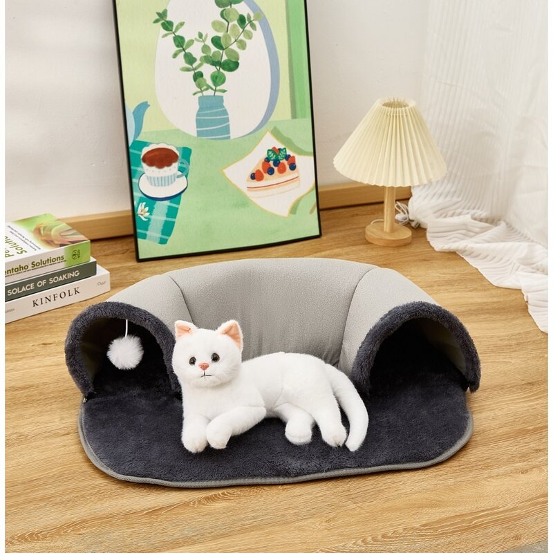 고양이 멀티 다용도 터널 하우스 매트, 그레이, 1개