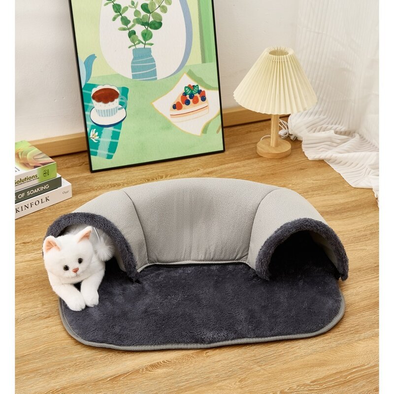 고양이 멀티 다용도 터널 하우스 매트, 그레이, 1개