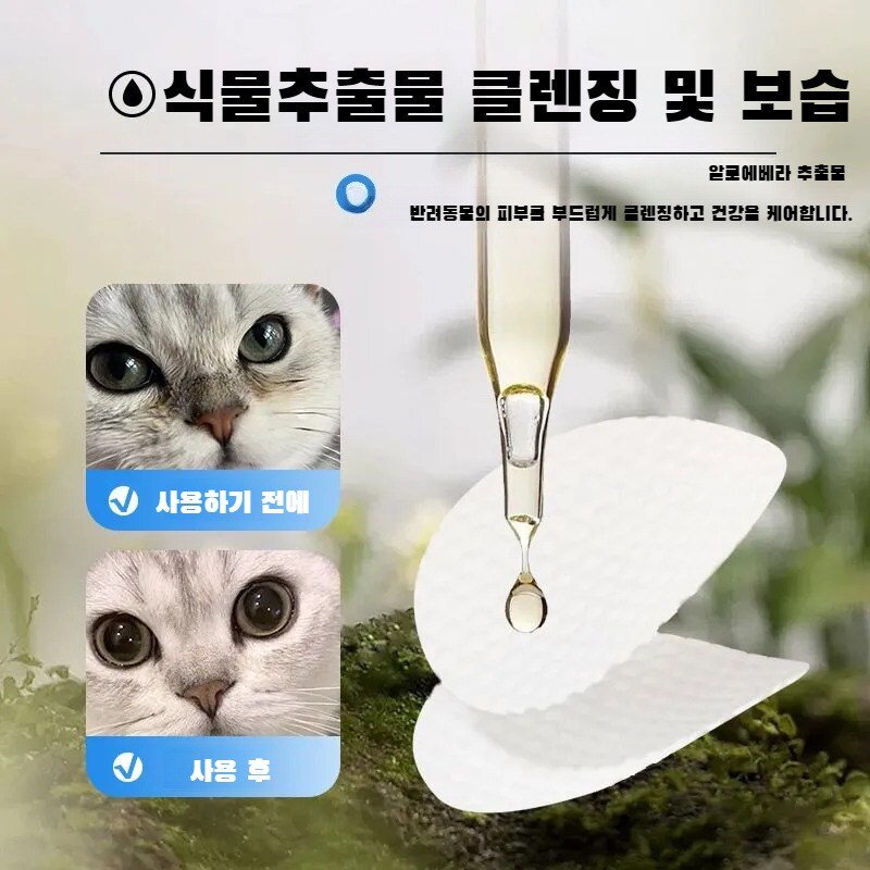(1/1+1) 애견 고양이 눈물 제거 물티슈 아이 전용 물티슈, 120매입x1박스만, 2개