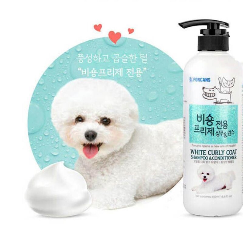 곱슬털 비숑전용 샴푸린스 애견발관리 피부에좋은컨디셔너 강아지냄새제거, 1개, 550ml