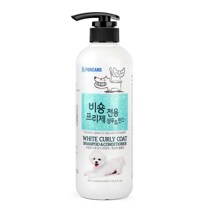 곱슬털 비숑전용 샴푸린스 애견발관리 피부에좋은컨디셔너 강아지냄새제거, 1개, 550ml