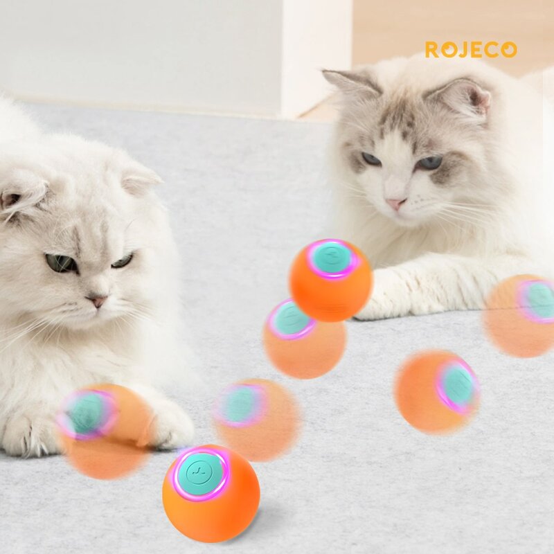 ROJECO 반려동물 통통 공 자동장난감, 1개