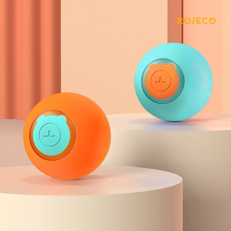 ROJECO 반려동물 통통 공 자동장난감, 1개