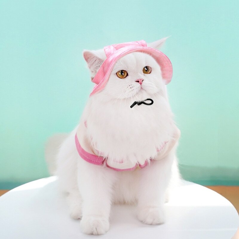 순잠 반려동물 벙거지 햇빛가리개 모자, 옐로우, 1개
