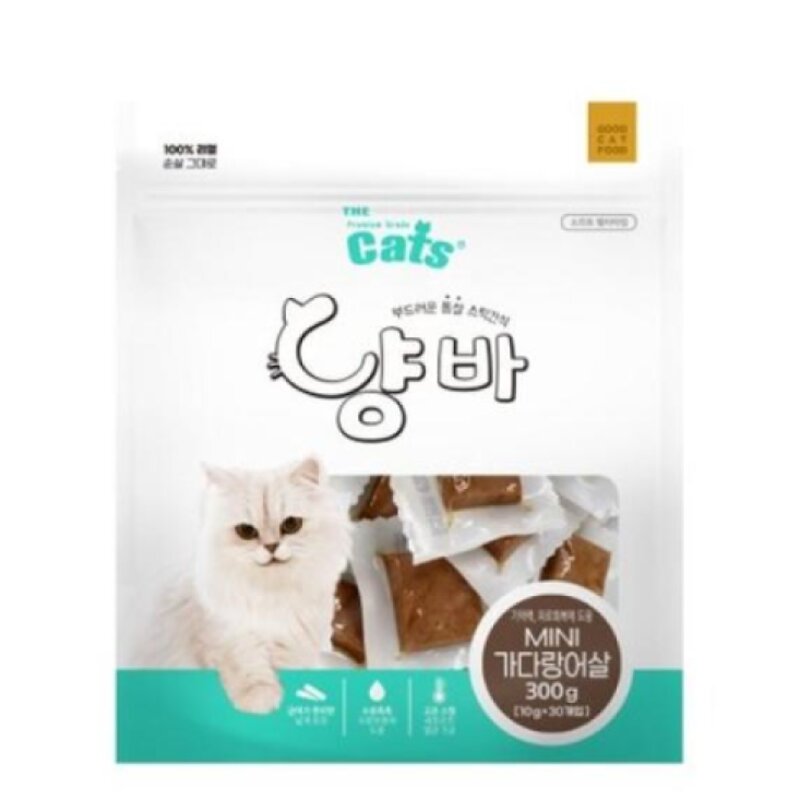 더캣츠 고양이용 냥바 간식 미니가다랑어살 30p 300g, 1개