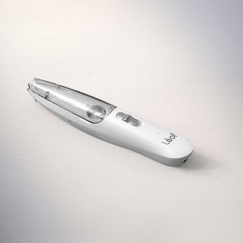 레오프 단모 장모 초보자용 LED 진공 흡입 미니 애견 바리깡 이발기, 화이트, 1개