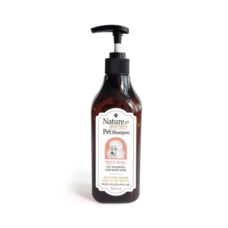 네이쳐 펫샴푸 백색견 전용, 1개, 500ml