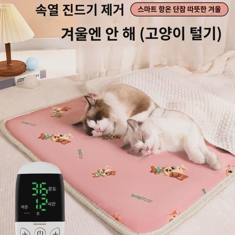 반려동물 전기담요 고양이용 항온 소형 고양이 온열매트 집 전용 강아지 겨울 보온 반려동물 온열매트, 파우더 3단 XS호 담요 세트로, 1개