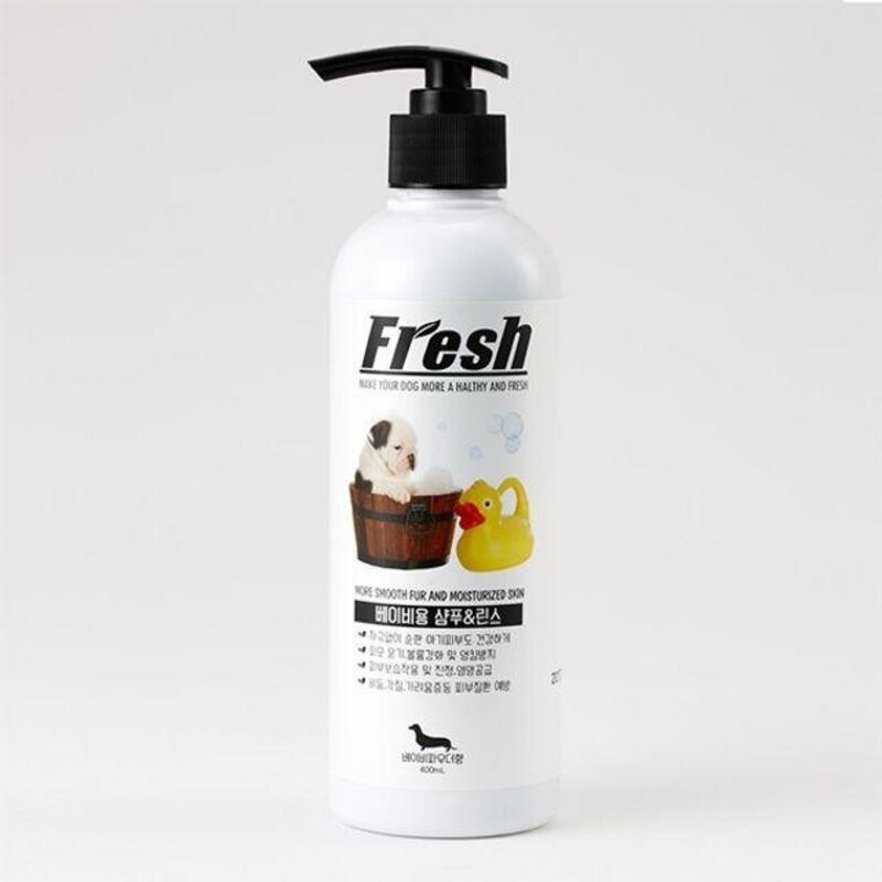[오너클랜] 도그죤 후레쉬 베이비용 강아지 샴푸+린스 400ml, 상세 설명 참조