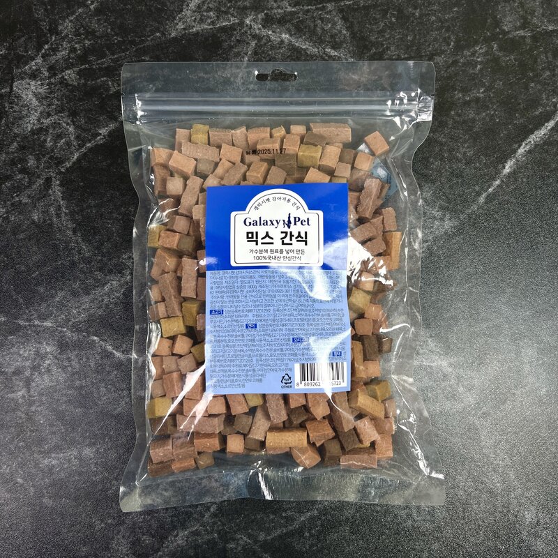 갤럭시펫 강아지 믹스 간식 800g 훈련용 칭찬용 가수분해 저알러지 가성비 간식 대용량, 1개