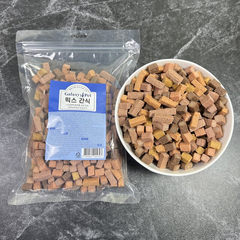 갤럭시펫 강아지 믹스 간식 800g 훈련용 칭찬용 가수분해 저알러지 가성비 간식 대용량, 1개