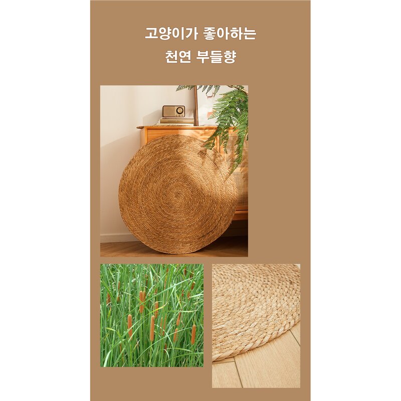 친환경 부들 스크래쳐 고양이 양탄자 부들매트, 1개