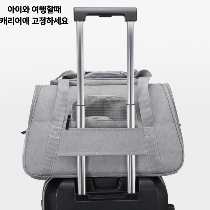 펫마크 반려동물 이동가방 강아지 고양이 메쉬 이동장 기내용, 1개