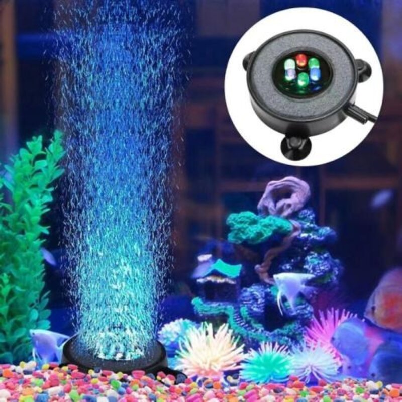 수족관조명 수족관LED 어항조명 어항 LED 공기 조명 색상 변경 수중 산소 만들기 다색 수족관, 1개