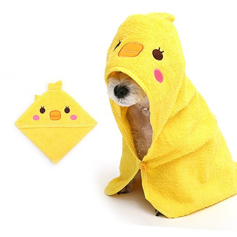펫데일리 애완전용 가운 타월, 블루 곰돌이, 1개
