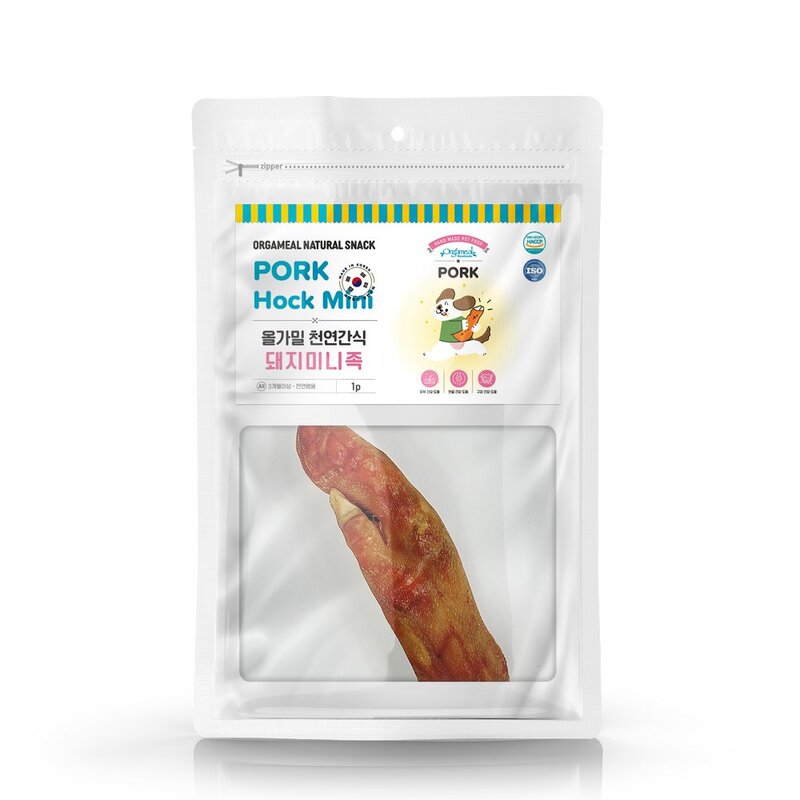 오래먹는 강아지 애견 천연간식 돼지미니족 1P, 1개, 200g