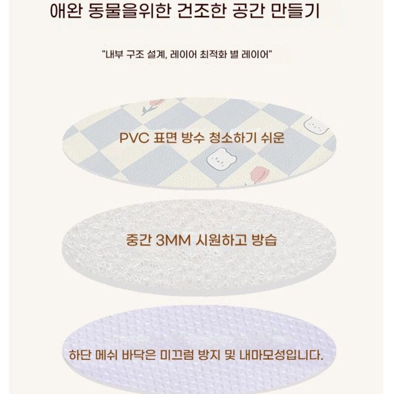 반려동물 매트 방수 방뇨 PVC 매트, 애완 동물 패드-말차 강아지, 50*80cm, 1개