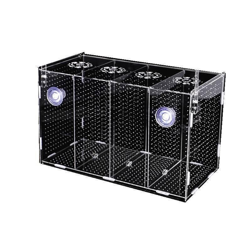 와이드 어항 분리함 수조 치어 사육함 부화 산실 번식함 아크릴 구피 거북이, 싱글칸10x10x10(빨판타입), 1개